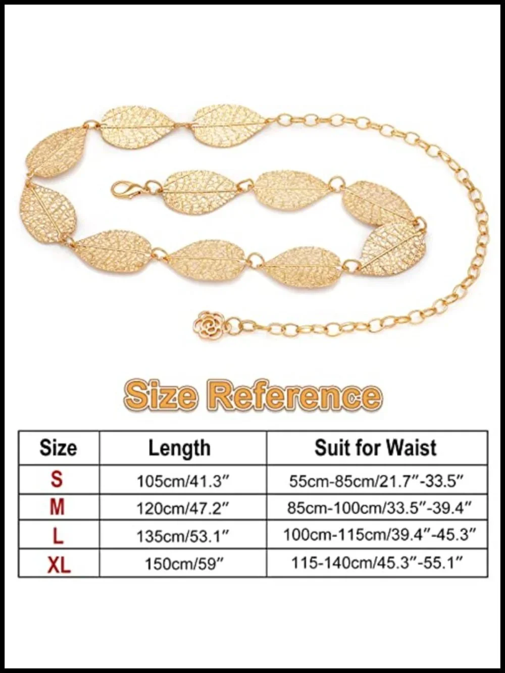 Metal Waist Chain Body Jewelry Link Belt for Women